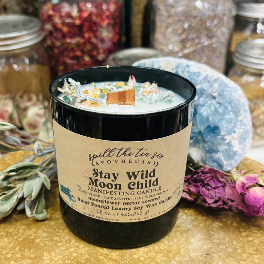 Stay Wild Moon Child Lunar Intention Candle | Moon Magic Soy Candle - New Age Realms