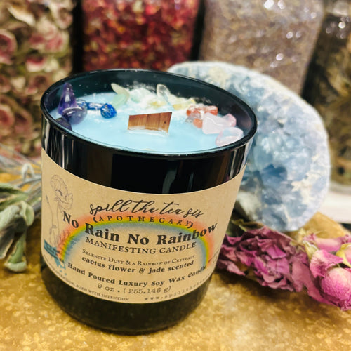 No Rain No Rainbow Intention Candle | Grief, Loss & Healing Soy Wax Candle - New Age Realms