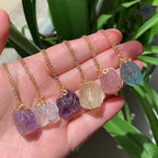 Raw Crystal Wire Wrap Gold Necklaces - New Age Realms