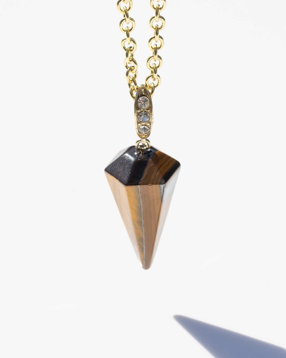Tiger's Eye Crystal Pendulum Necklace - New Age Realms