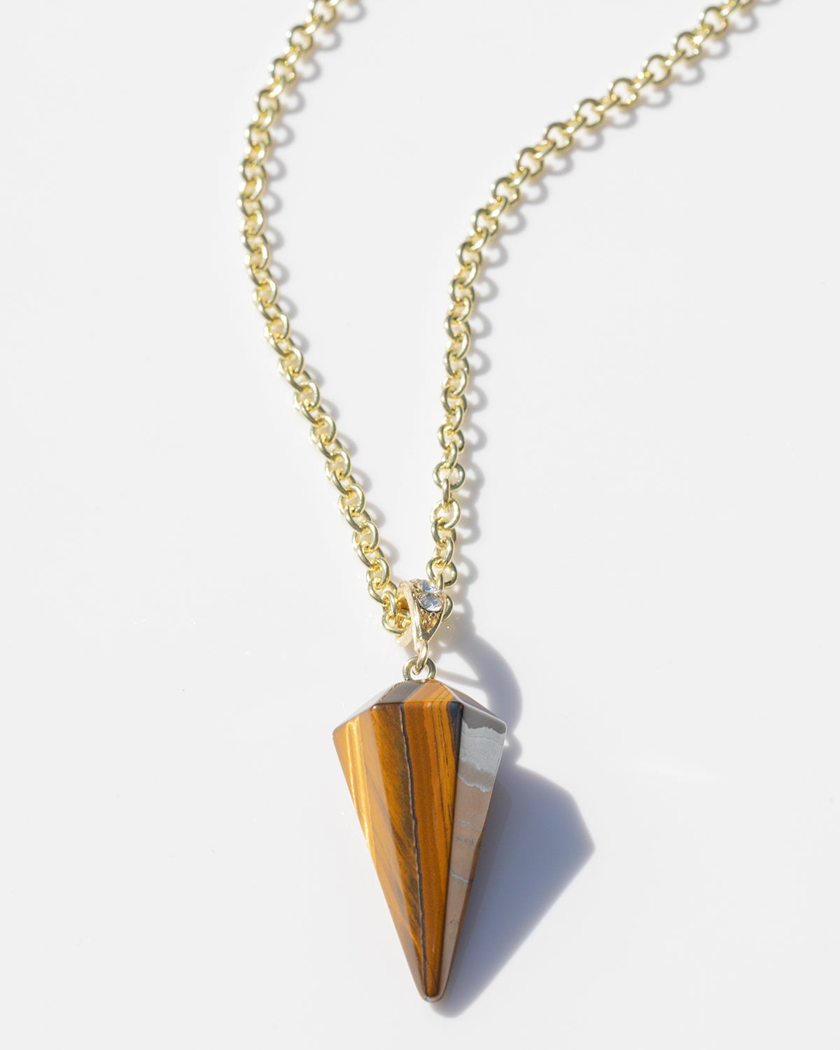 Tiger's Eye Crystal Pendulum Necklace - New Age Realms
