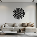 Sacred Geometry Metal Wall Art - Flower of Life Design - KAF158 - New Age Realms