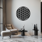 Sacred Geometry Metal Wall Art - Flower of Life Design - KAF158 - New Age Realms