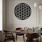 Sacred Geometry Metal Wall Art - Flower of Life Design - KAF158 - New Age Realms