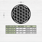 Sacred Geometry Metal Wall Art - Flower of Life Design - KAF158 - New Age Realms