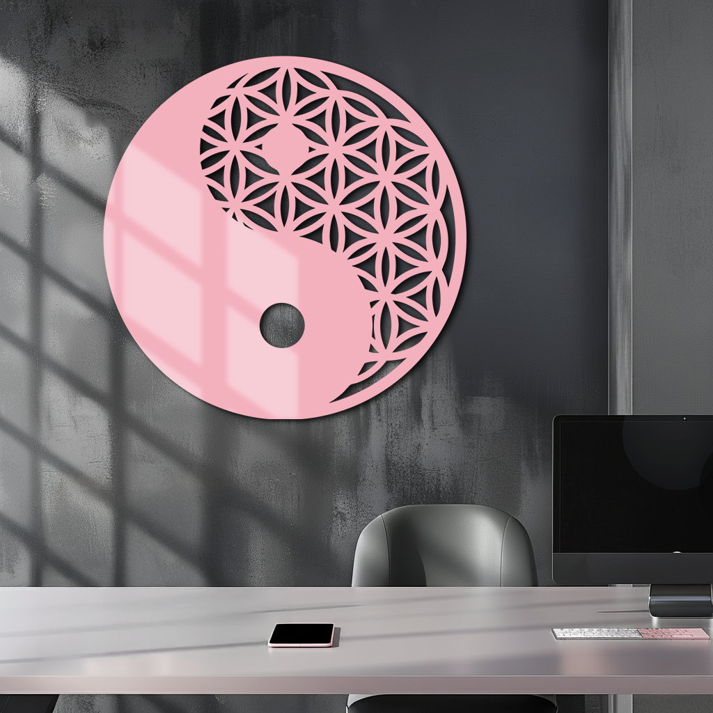 Lotus Mandala Silhouette Metal Wall Art – Sacred Geometry Design - KAFGP056 - New Age Realms