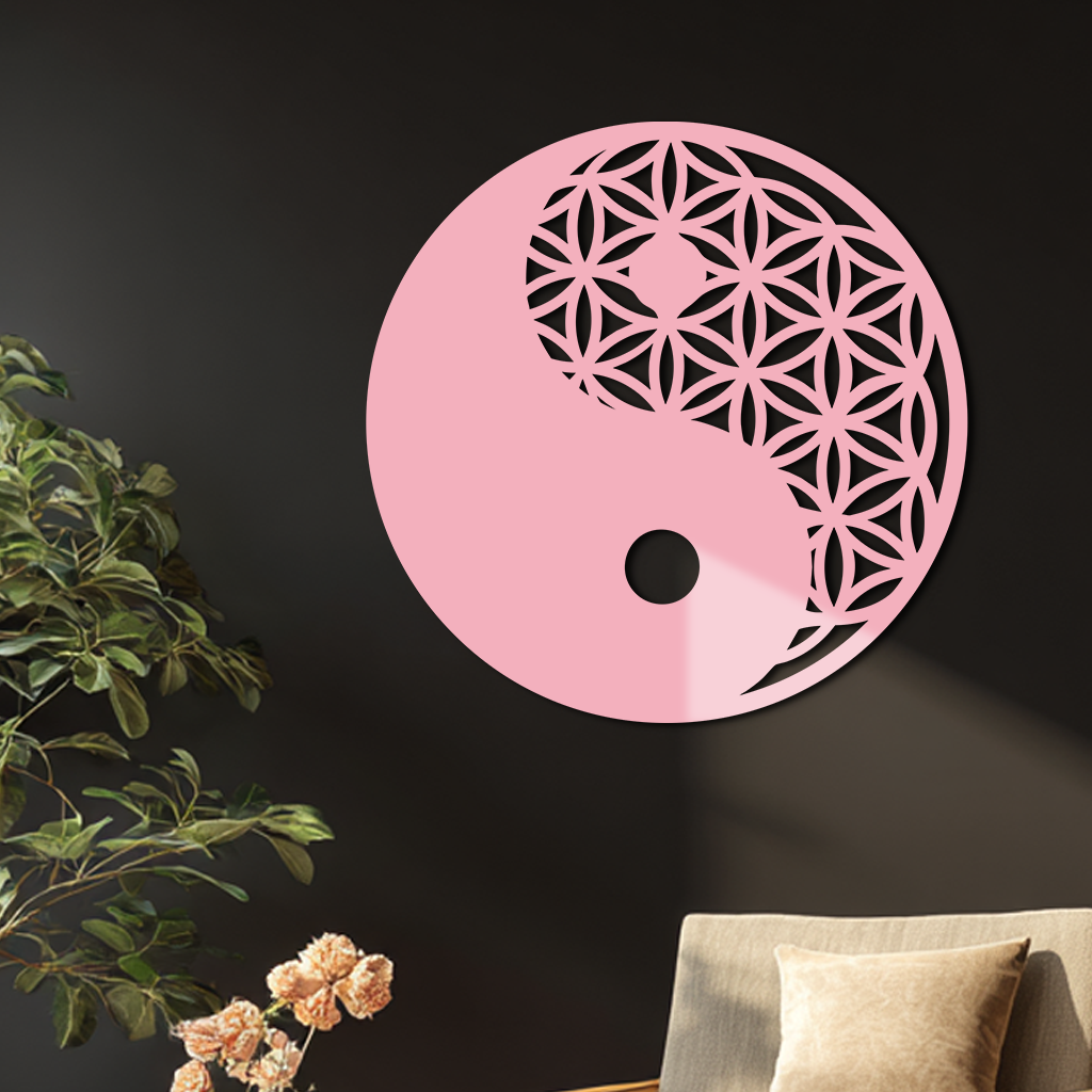 Lotus Mandala Silhouette Metal Wall Art – Sacred Geometry Design - KAFGP056 - New Age Realms