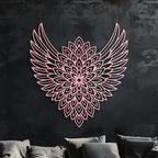Winged Mandala Metal Wall Art – Sacred Geometry Design - KAFGP057 - New Age Realms