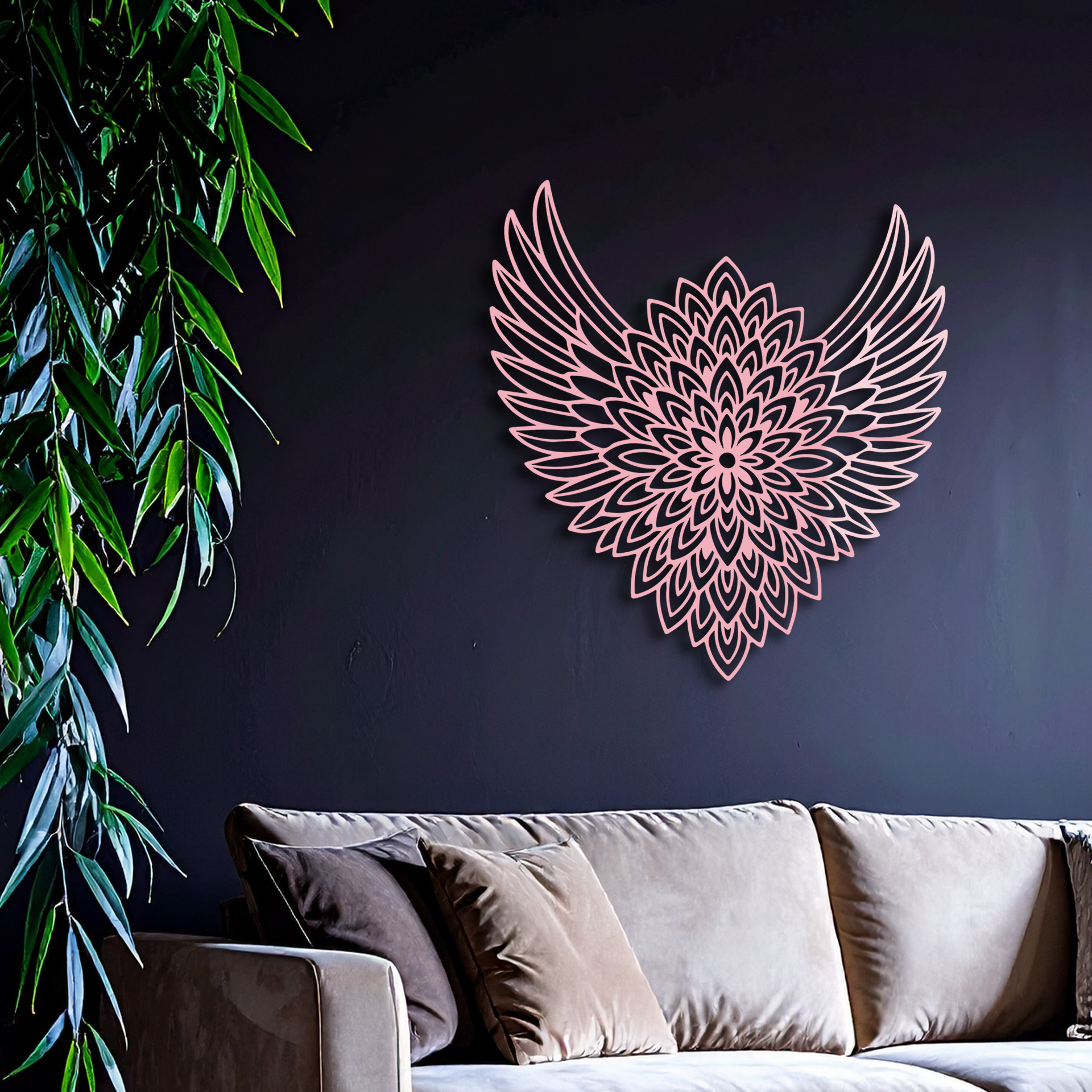 Winged Mandala Metal Wall Art – Sacred Geometry Design - KAFGP057 - New Age Realms