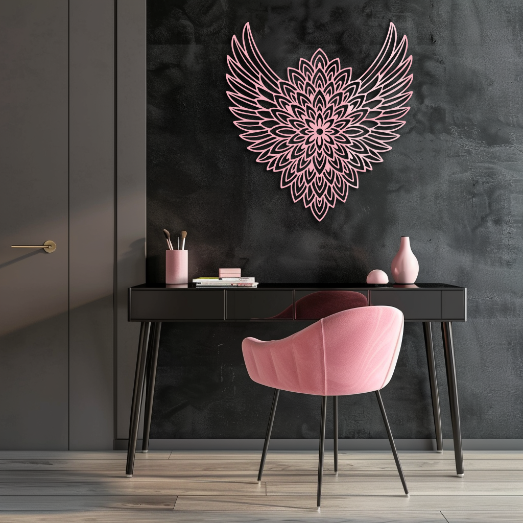 Winged Mandala Metal Wall Art – Sacred Geometry Design - KAFGP057 - New Age Realms