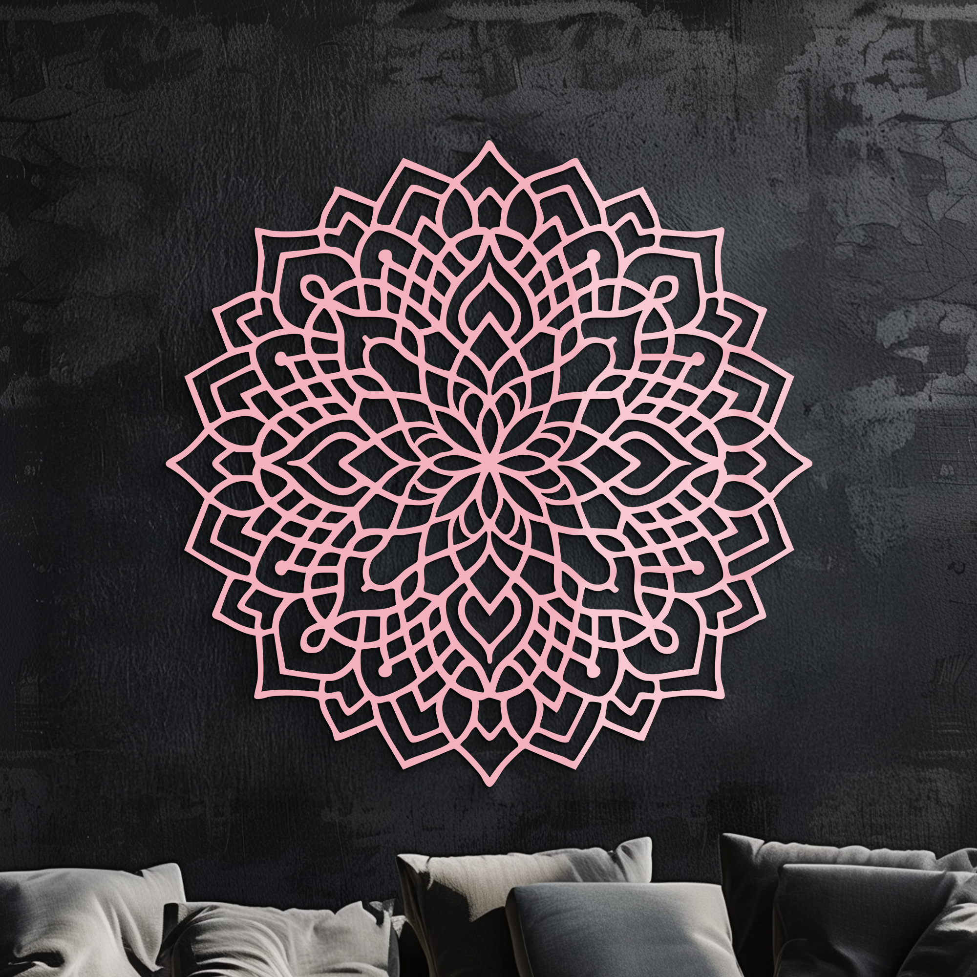 Mandala Silhouette Metal Wall Art – Intricate Sacred Geometry Design - KAFGP058 - New Age Realms