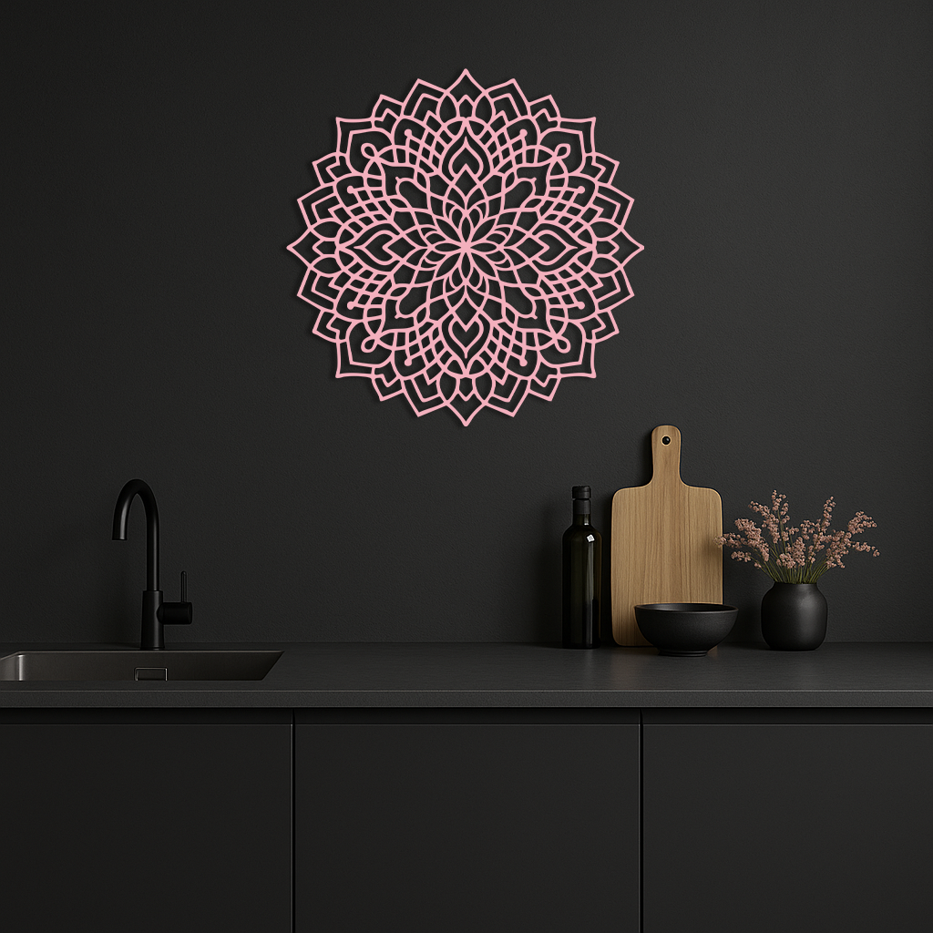 Mandala Silhouette Metal Wall Art – Intricate Sacred Geometry Design - KAFGP058 - New Age Realms