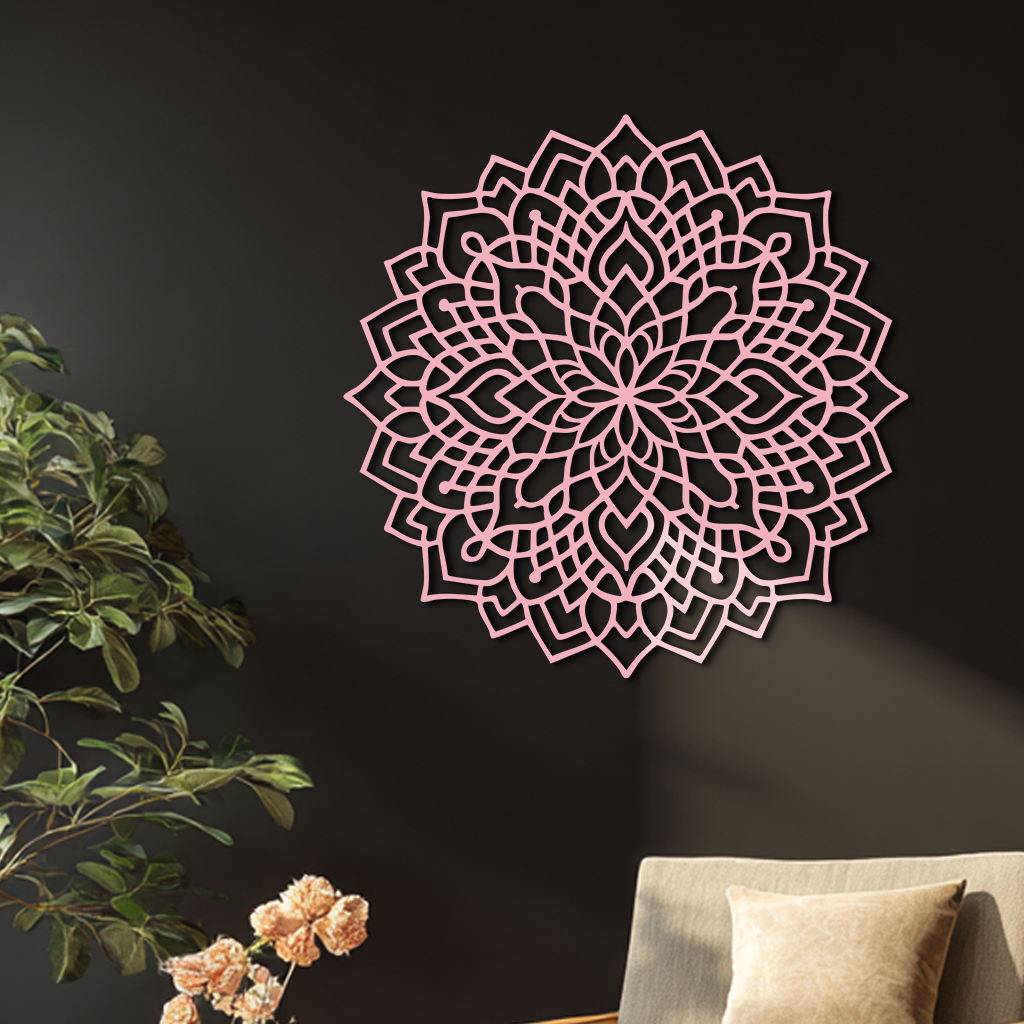 Mandala Silhouette Metal Wall Art – Intricate Sacred Geometry Design - KAFGP058 - New Age Realms