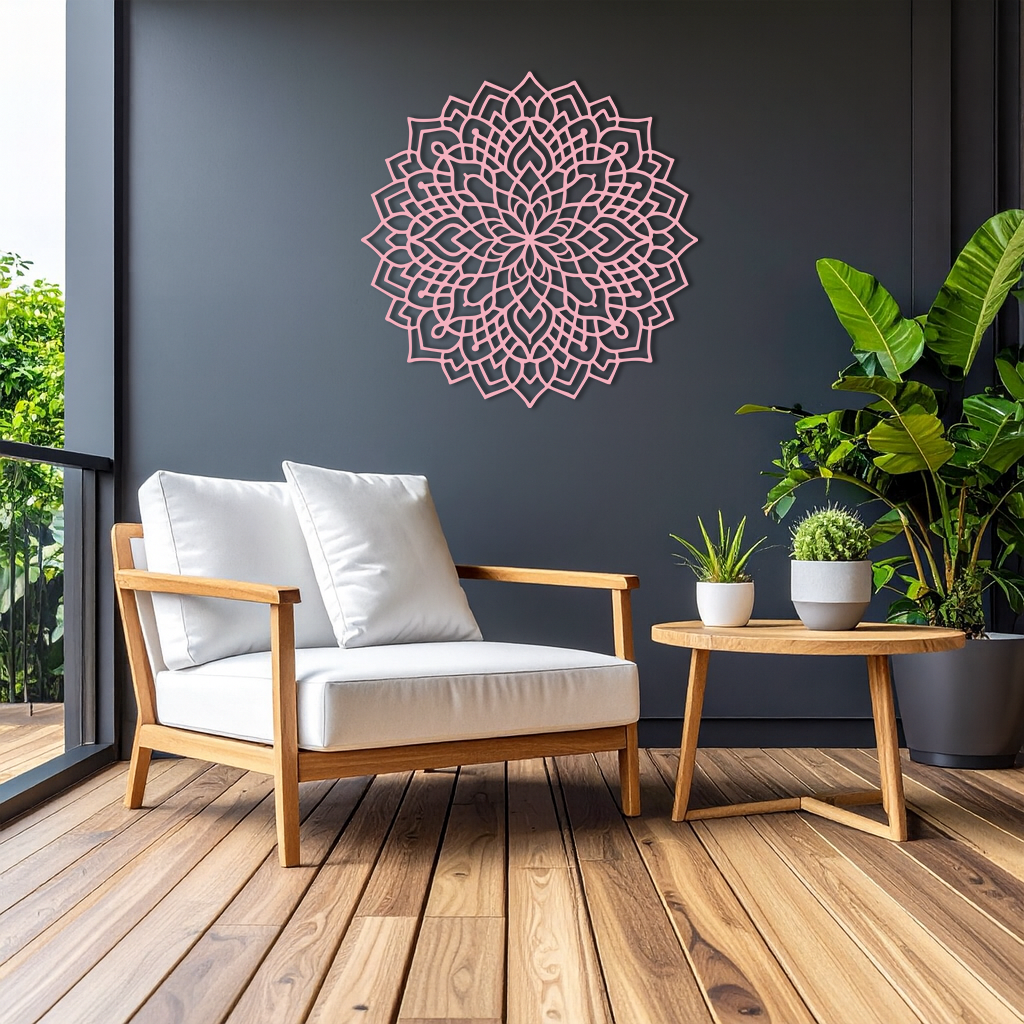 Mandala Silhouette Metal Wall Art – Intricate Sacred Geometry Design - KAFGP058 - New Age Realms
