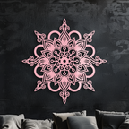 Mandala Silhouette Metal Wall Art – Sacred Geometry Flower Design - KAFGP060 - New Age Realms