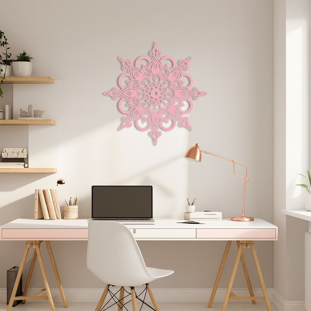 Mandala Silhouette Metal Wall Art – Sacred Geometry Flower Design - KAFGP060 - New Age Realms