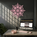 Mandala Silhouette Metal Wall Art – Sacred Geometry Flower Design - KAFGP060 - New Age Realms