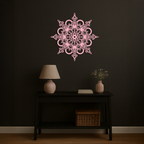 Mandala Silhouette Metal Wall Art – Sacred Geometry Flower Design - KAFGP060 - New Age Realms