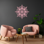 Mandala Silhouette Metal Wall Art – Sacred Geometry Flower Design - KAFGP060 - New Age Realms