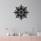 Mandala Silhouette Metal Wall Art – Sacred Geometry Flower Design - KAFGP060 - New Age Realms