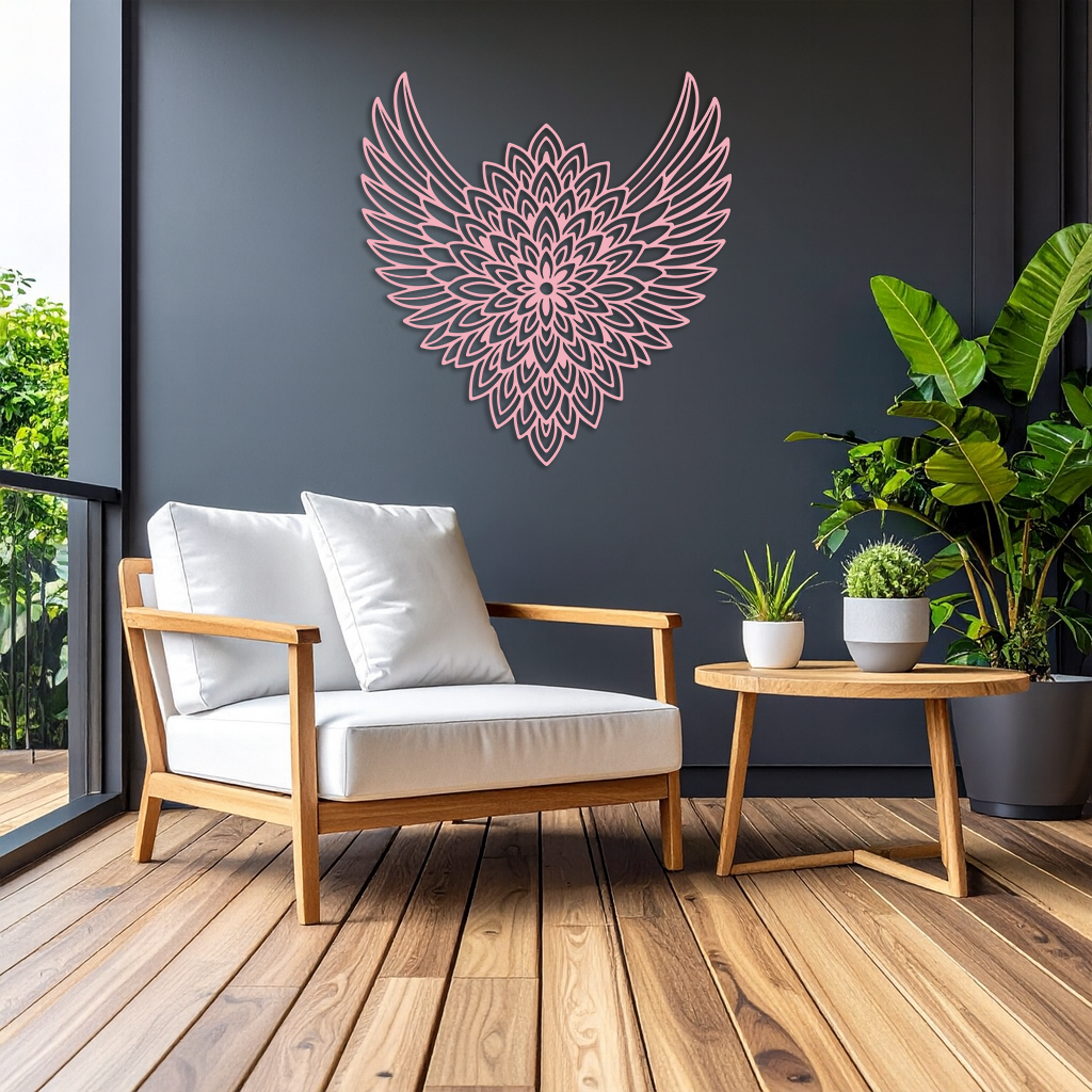 Winged Mandala Metal Wall Art – Sacred Geometry Design - KAFGP057 - New Age Realms