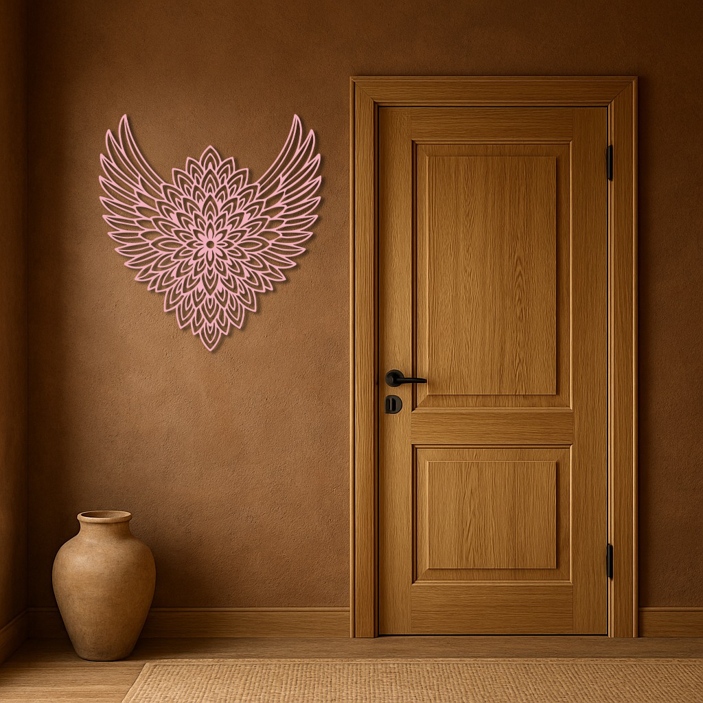 Winged Mandala Metal Wall Art – Sacred Geometry Design - KAFGP057 - New Age Realms