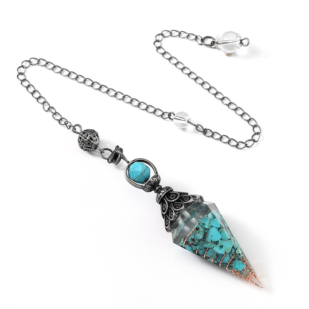 Sier Colorful Crystal Pendulum Stone Gravel Pendants - New Age Realms