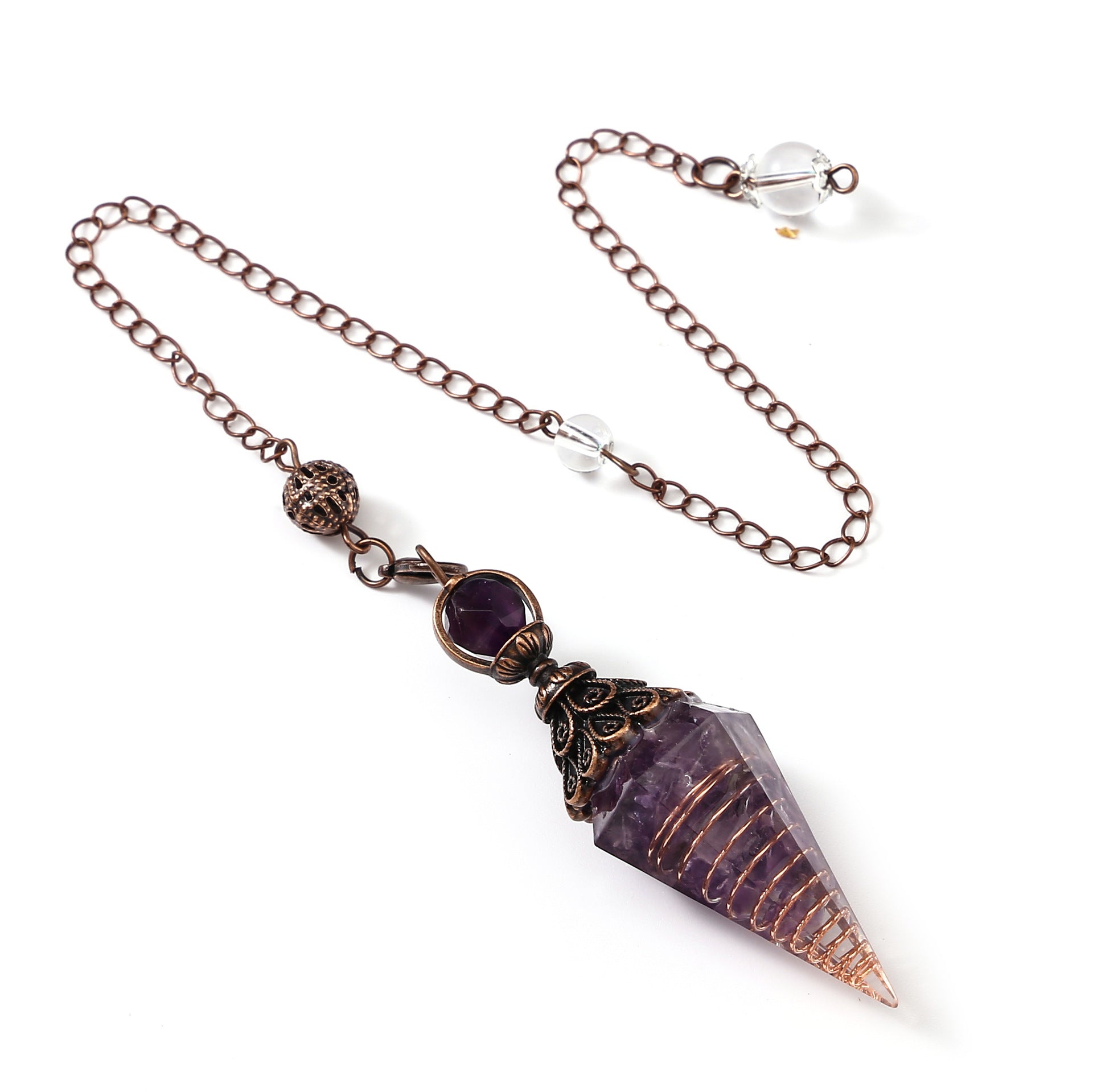 Sier Colorful Crystal Pendulum Stone Gravel Pendants - New Age Realms