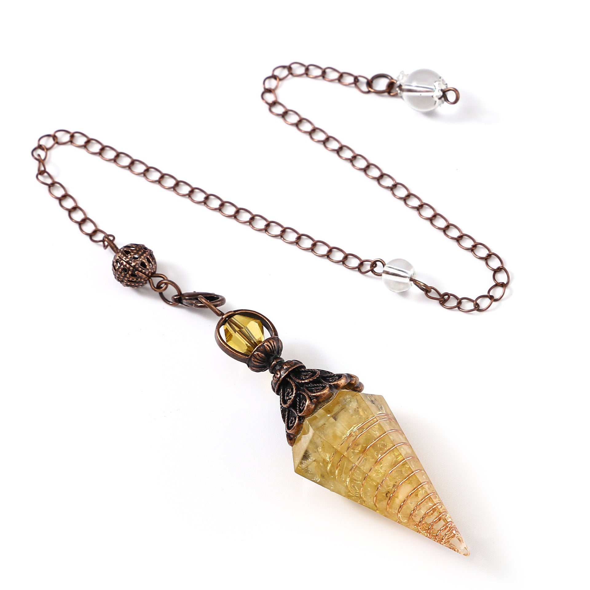 Sier Colorful Crystal Pendulum Stone Gravel Pendants - New Age Realms