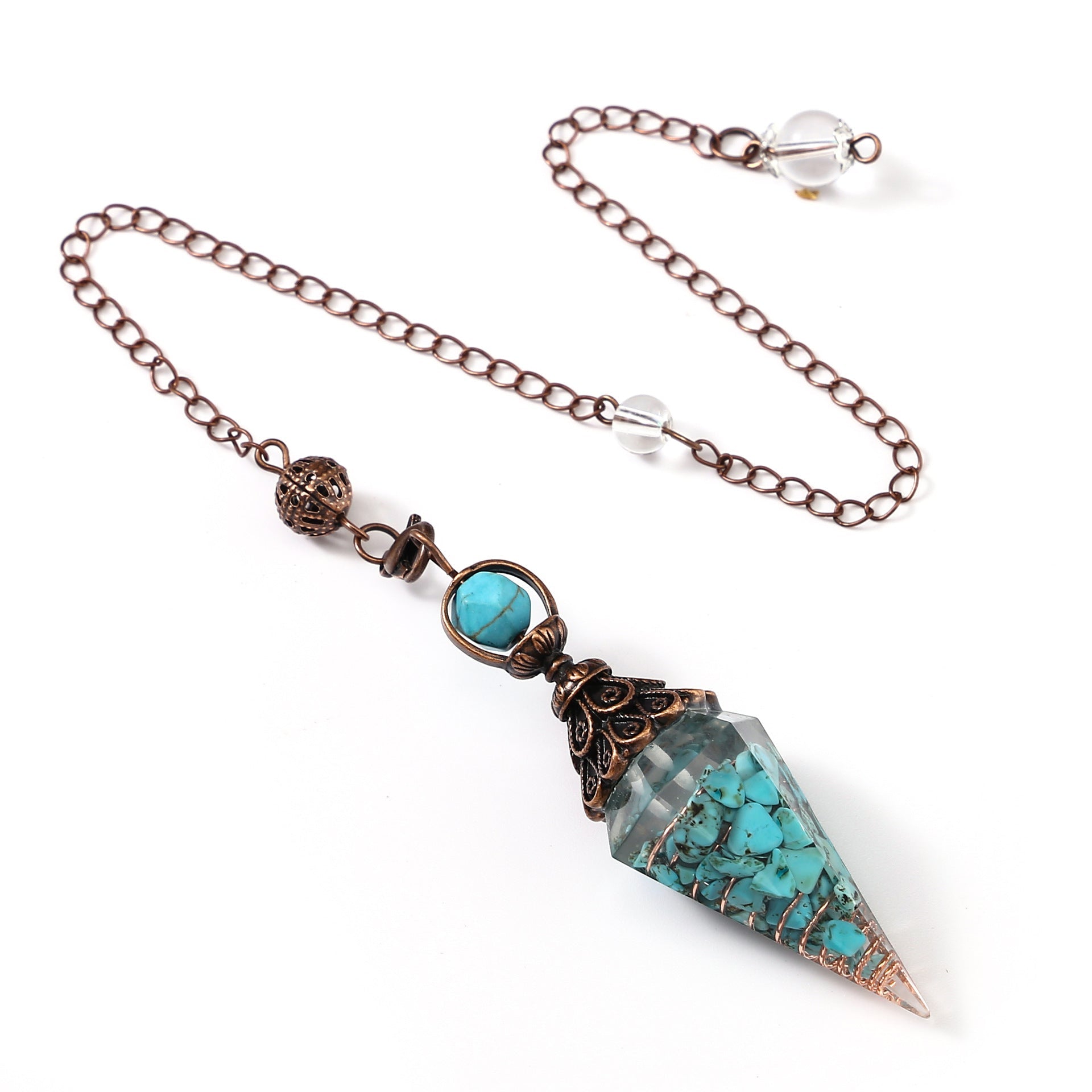 Sier Colorful Crystal Pendulum Stone Gravel Pendants - New Age Realms