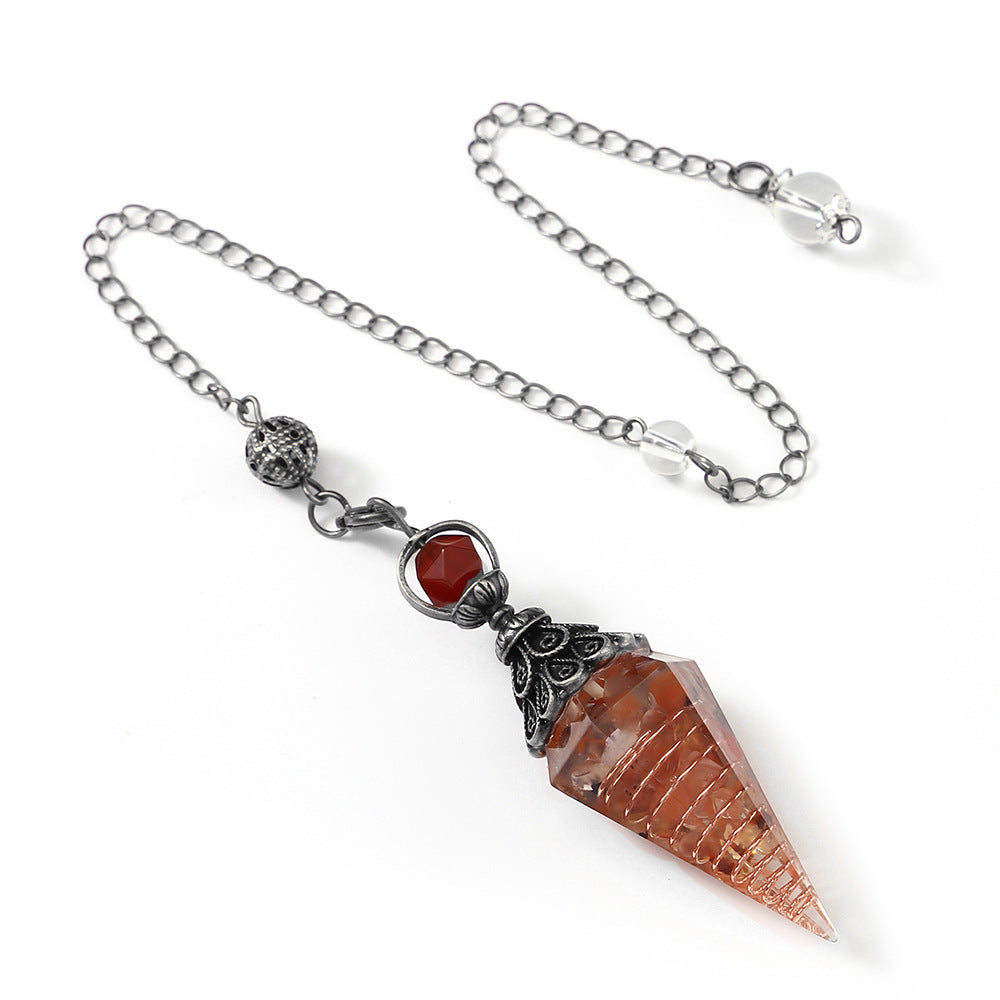 Sier Colorful Crystal Pendulum Stone Gravel Pendants - New Age Realms