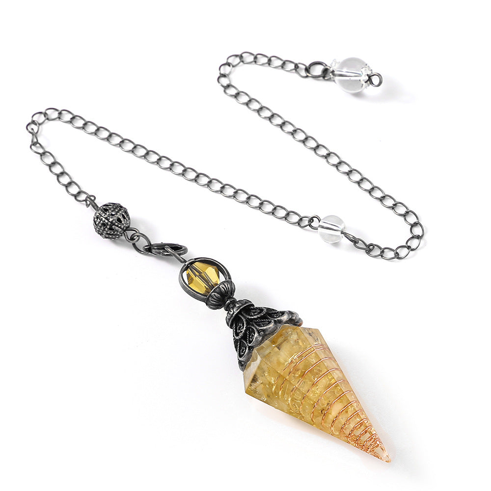 Sier Colorful Crystal Pendulum Stone Gravel Pendants - New Age Realms