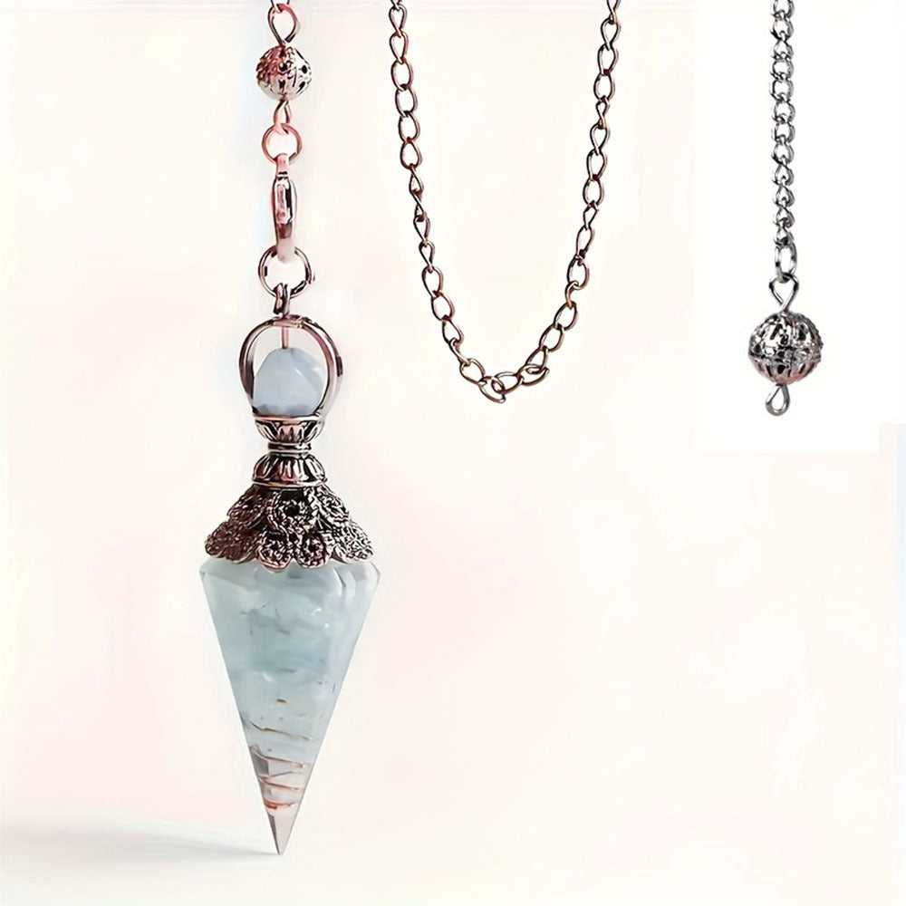 Sier Colorful Crystal Pendulum Stone Gravel Pendants - New Age Realms