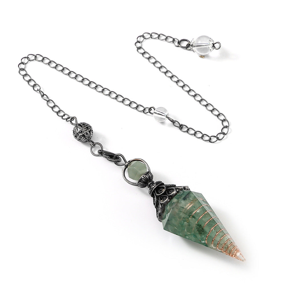 Sier Colorful Crystal Pendulum Stone Gravel Pendants - New Age Realms