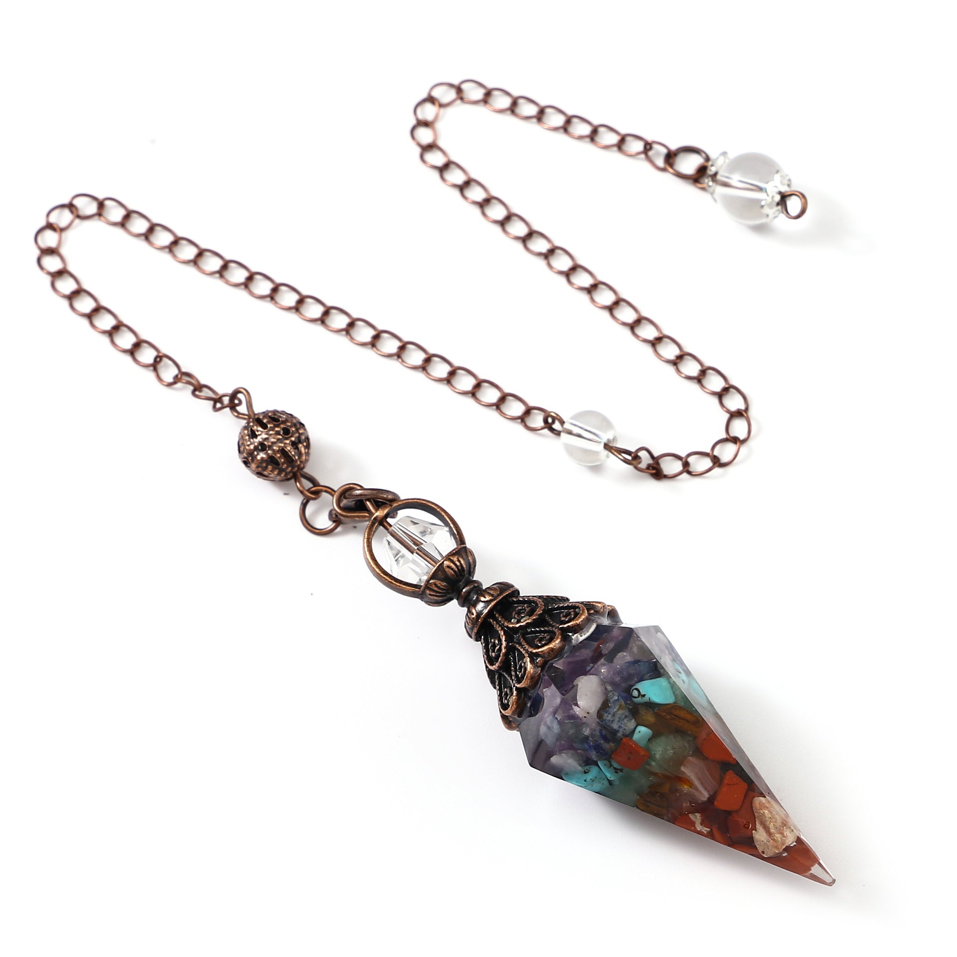Sier Colorful Crystal Pendulum Stone Gravel Pendants - New Age Realms