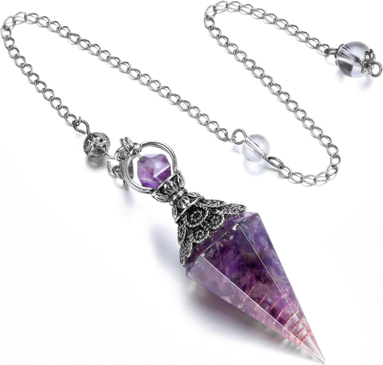 Sier Colorful Crystal Pendulum Stone Gravel Pendants - New Age Realms