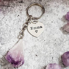 Personalized Raw Crystal Keychain - New Age Realms