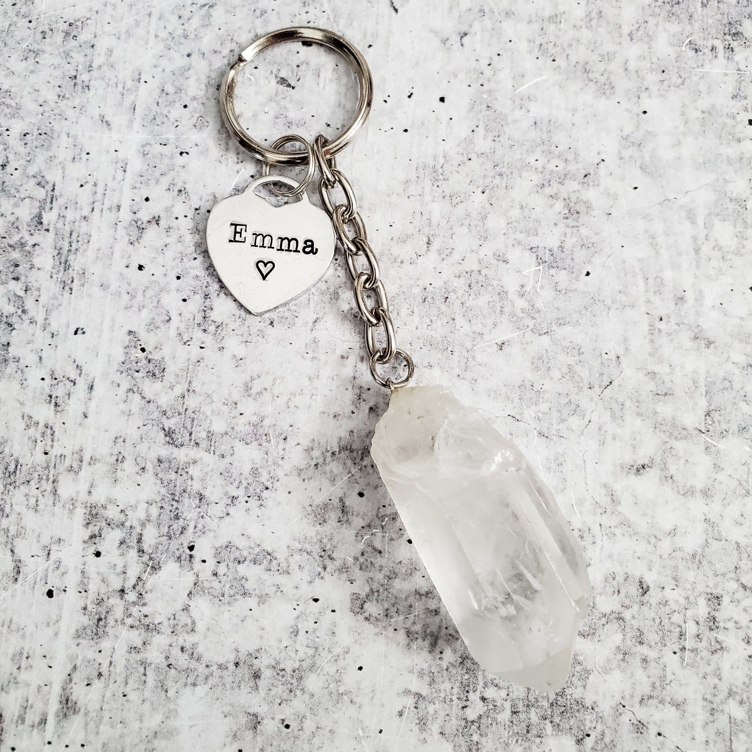 Personalized Raw Crystal Keychain - New Age Realms