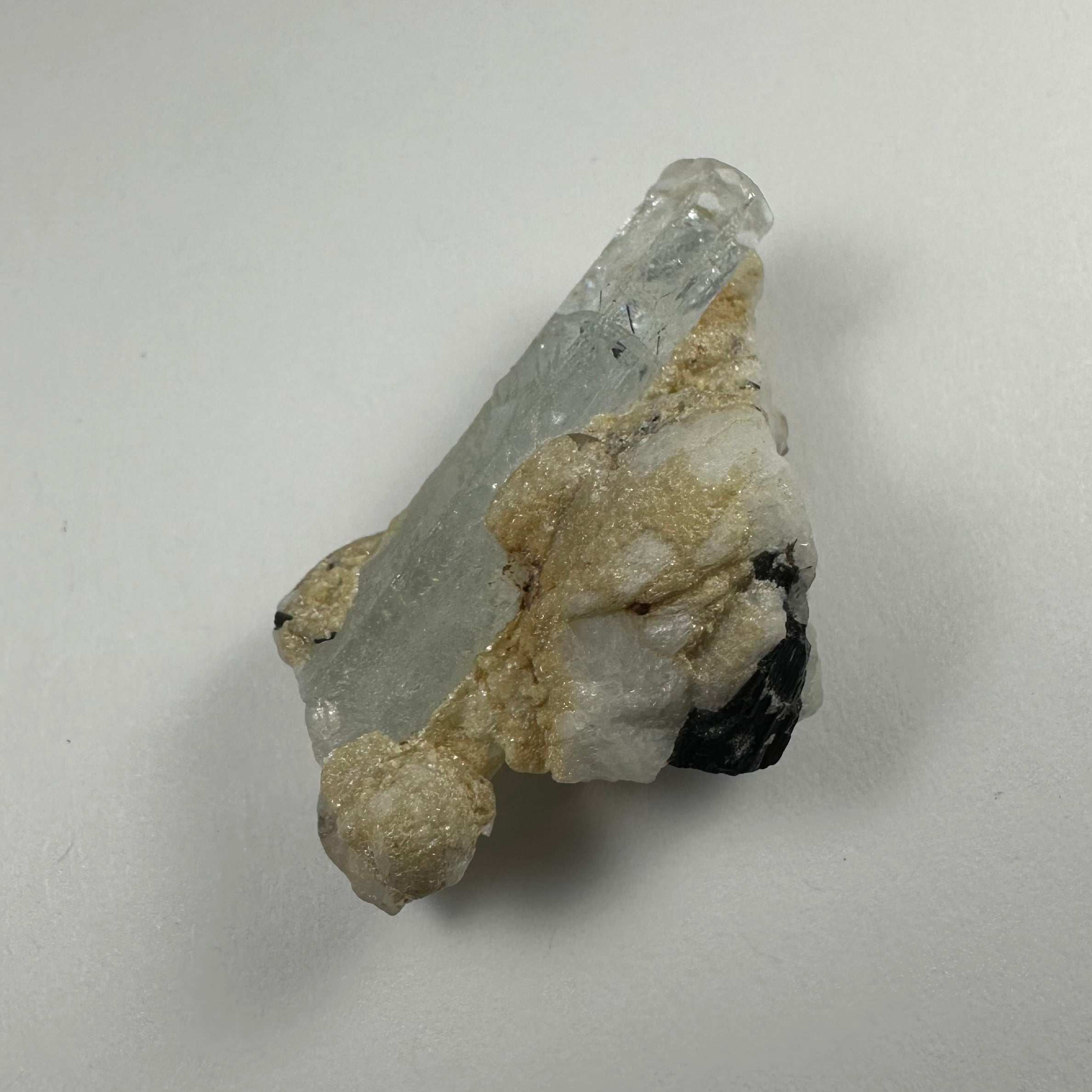 Aquamarine on Albite with Black Tourmaline Shigar Valley, Skardu, Pakistan - New Age Realms