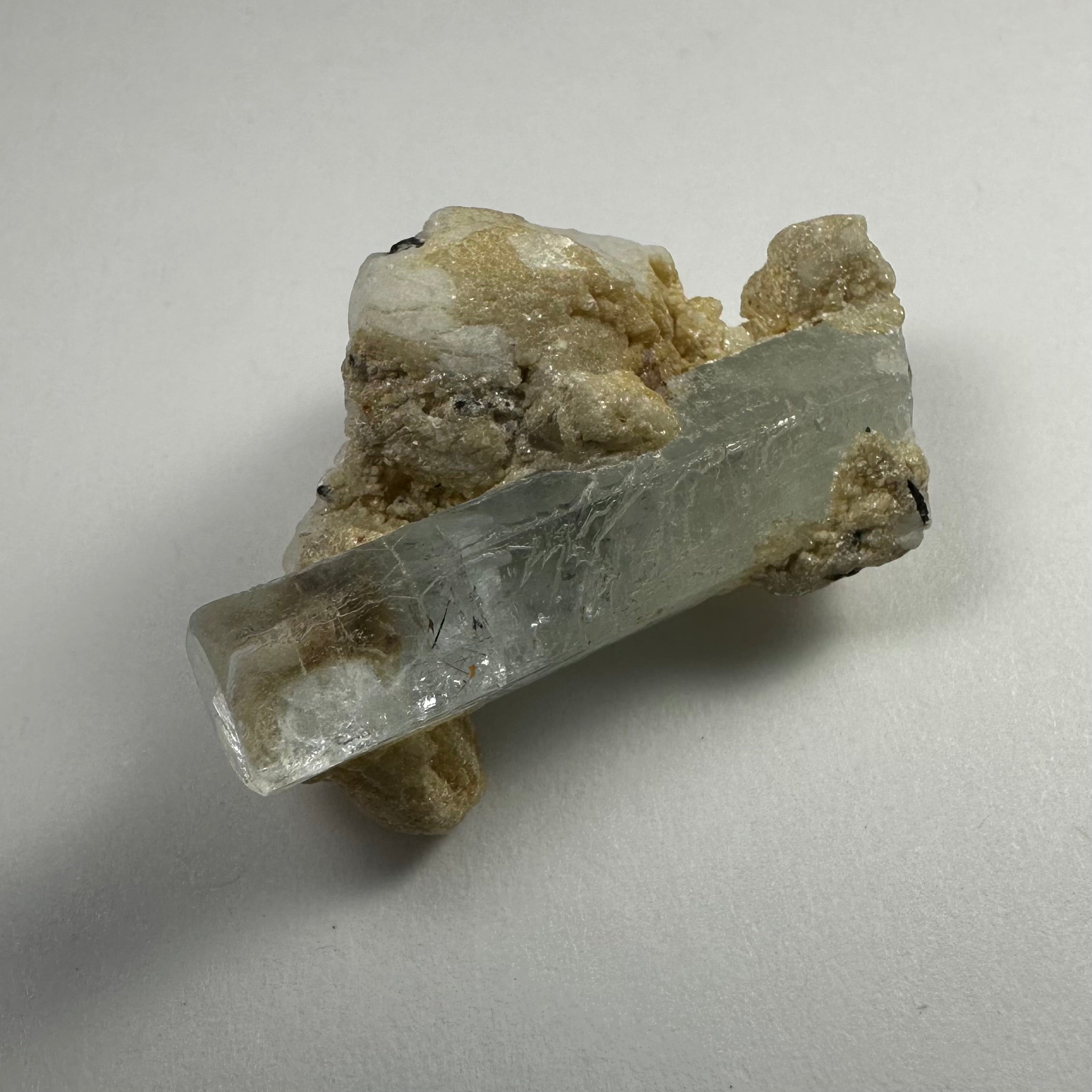 Aquamarine on Albite with Black Tourmaline Shigar Valley, Skardu, Pakistan - New Age Realms