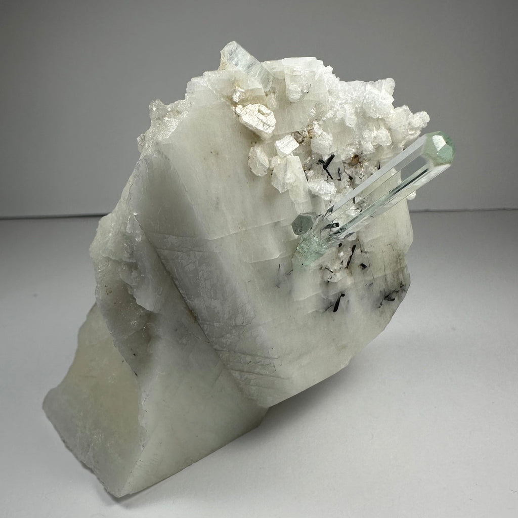 Aquamarine Beryl on Albite - New Age Realms