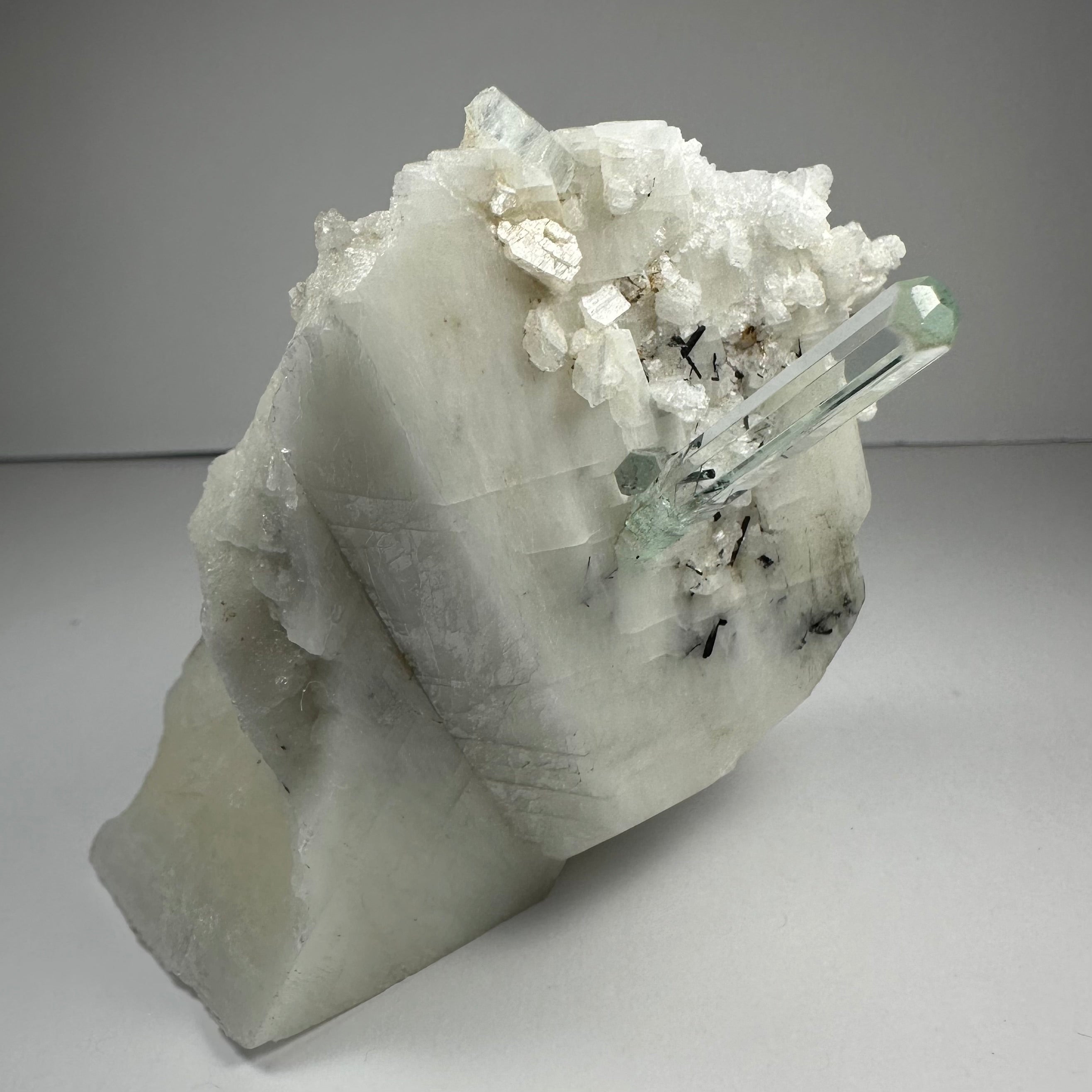 Aquamarine Beryl on Albite - New Age Realms