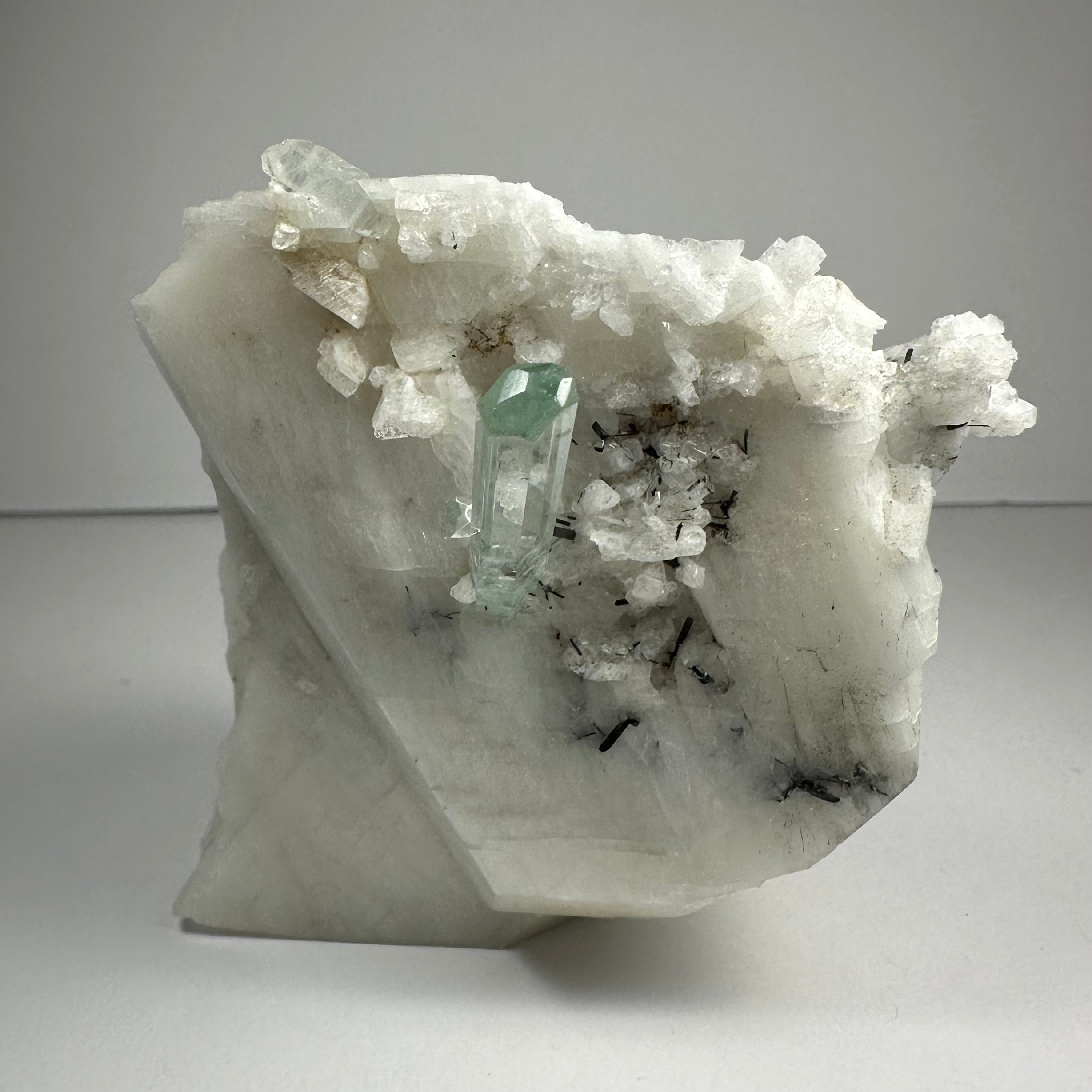 Aquamarine Beryl on Albite - New Age Realms