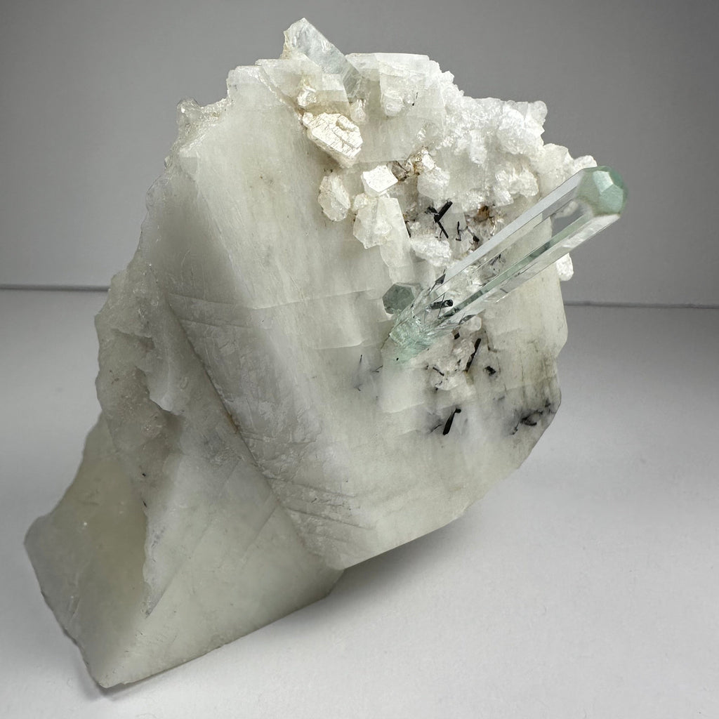 Aquamarine Beryl on Albite - New Age Realms
