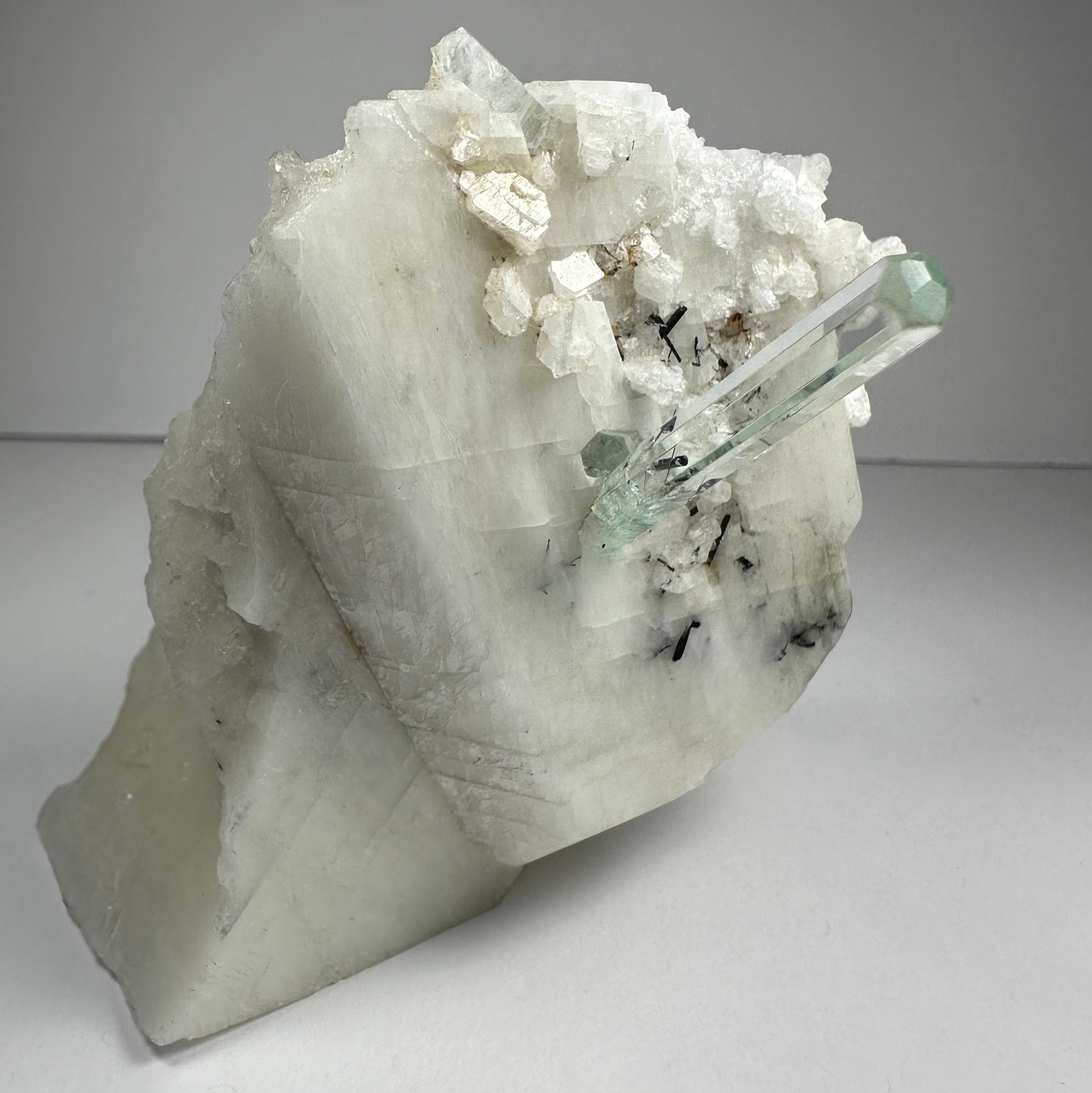 Aquamarine Beryl on Albite - New Age Realms