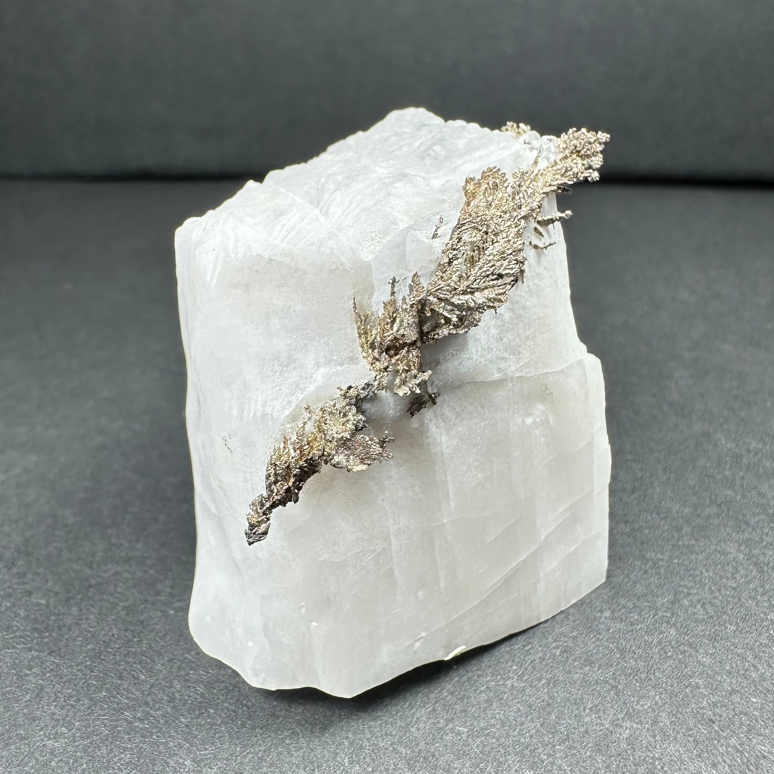 Native Dendritic Silver on Calcite from Morocco - New Age Realms