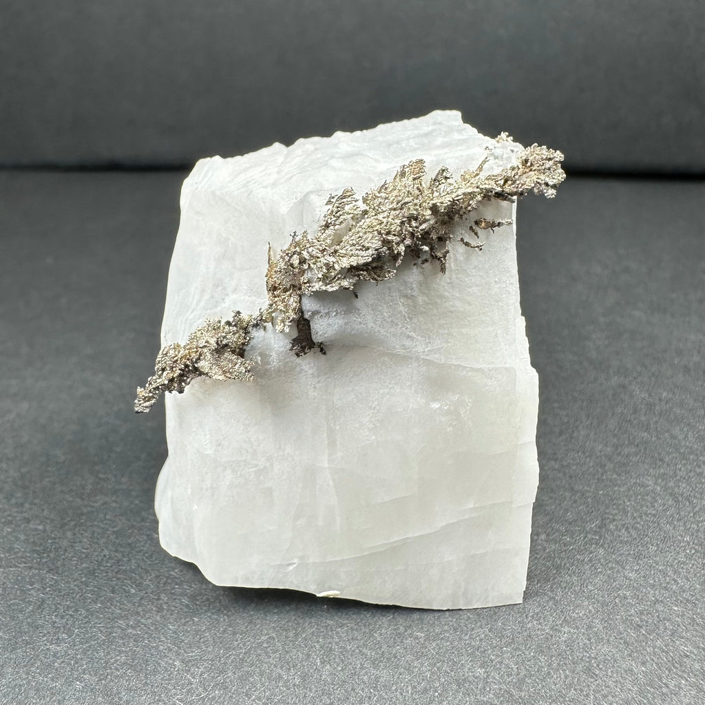 Native Dendritic Silver on Calcite from Morocco - New Age Realms