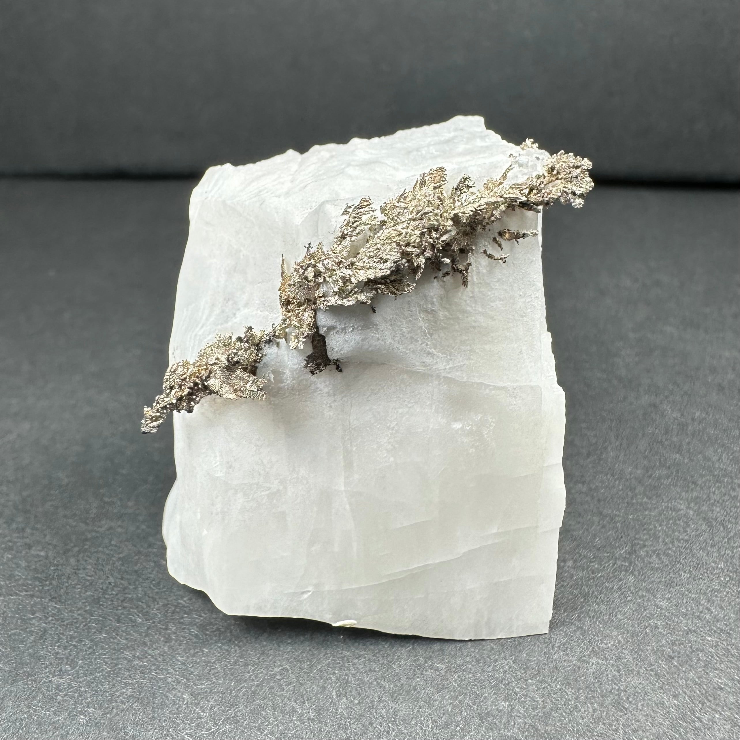 Native Dendritic Silver on Calcite from Morocco - New Age Realms