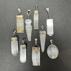 Selenite Pendant in Sterling Silver Clasp - New Age Realms