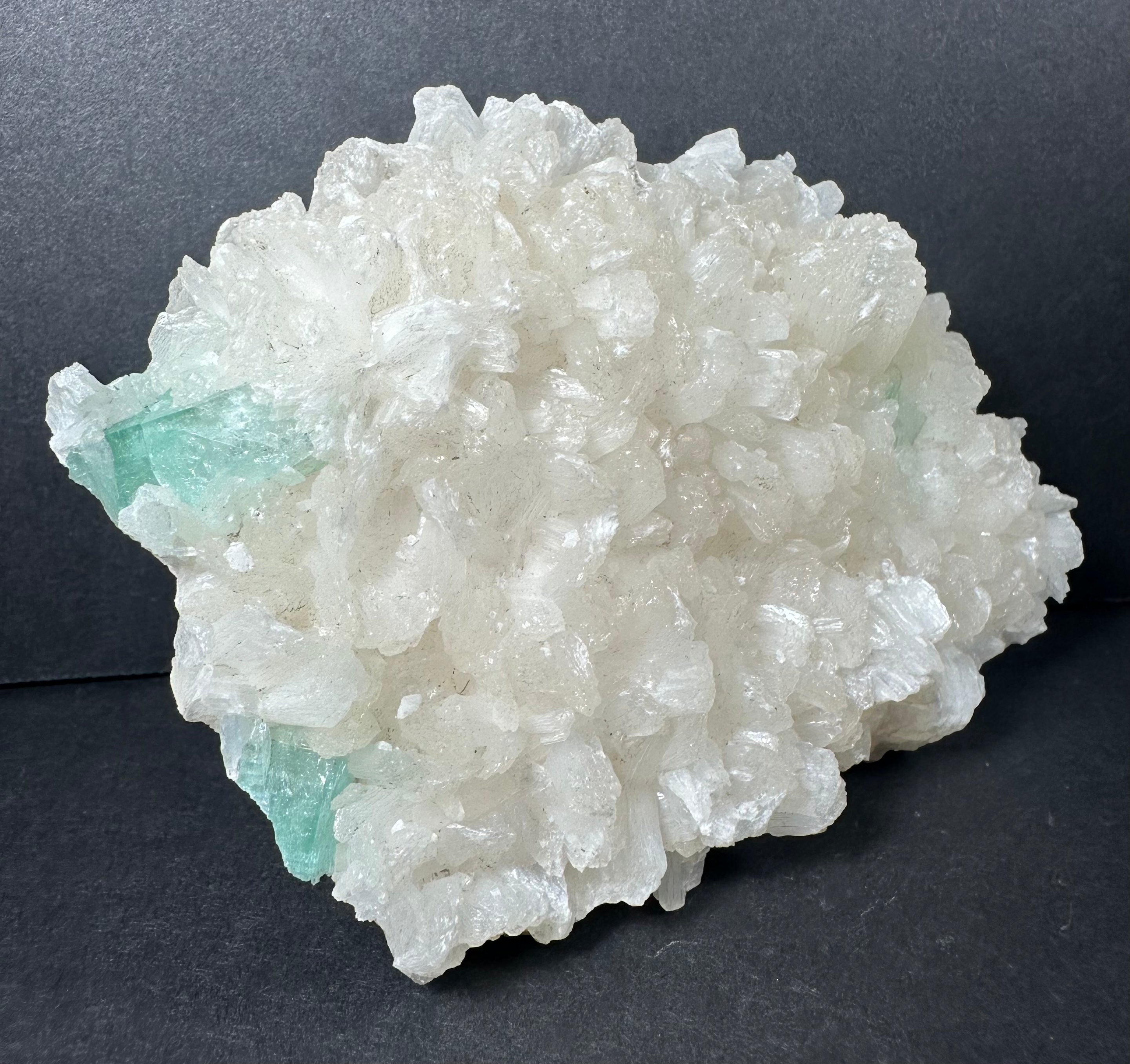 Ocean Green Apophyllite with Stilbite on matrix - New Age Realms